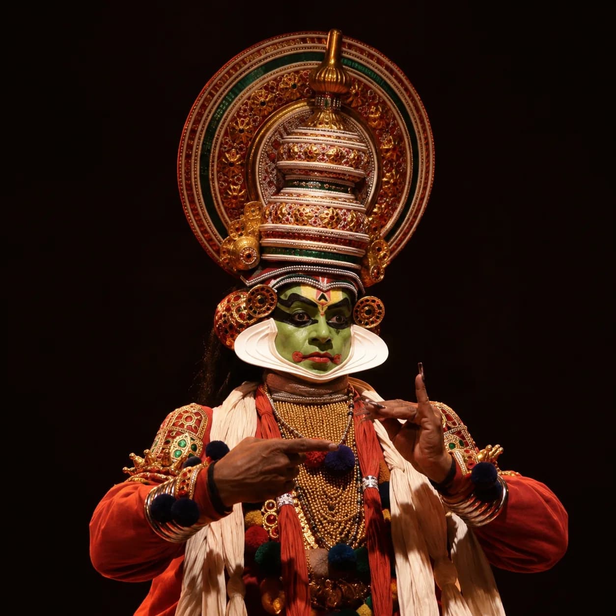 Kathakali performer in full makeup